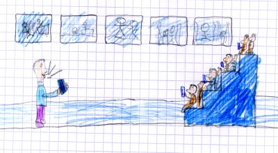 Autorenlesung, gemalt von Leon aus Schwirzheim